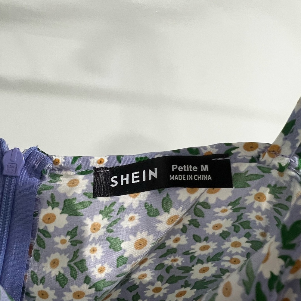 SHEIN Blue and White Floral Mini Dress Petite Size M - Picture 2 of 2